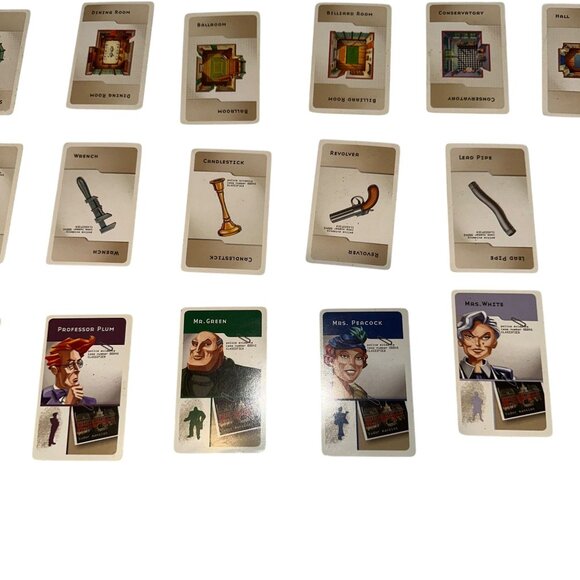 Vintage 2002 Clue Suspect Weapon Room Cards Replacement Parts Parker Brothers - Picture 5 of 8